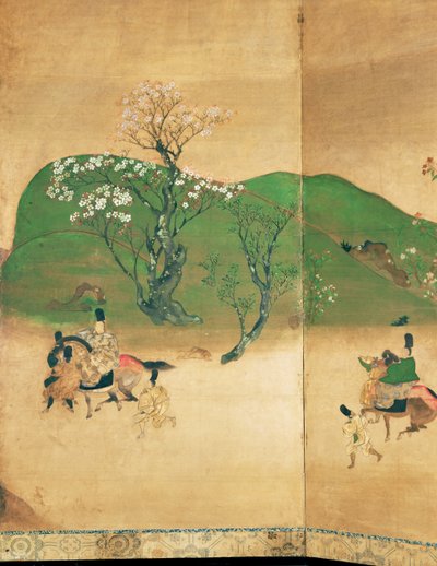 Shogun auf Frühlingstour, Edo-Periode (1603-1867) von Japanese School